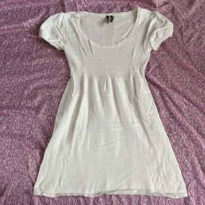 women's white puff sleeve baby doll top